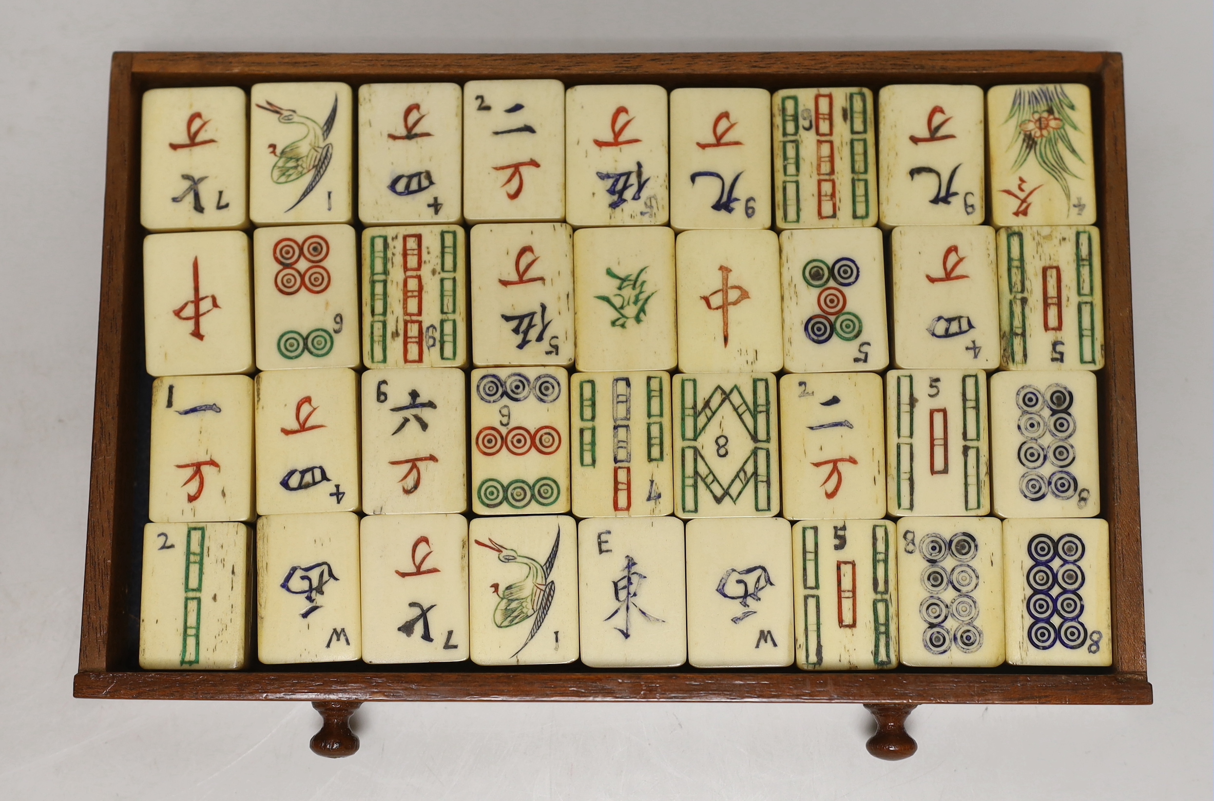 A Mah-Jong set, case 24cm wide x 16cm high